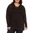 Embossed Long Sleeve Knit Hoodie Juniors Plus