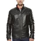 Straight-bottom Lambskin Leather Jacket