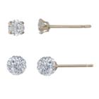 2 Pair Lab Created Cubic Zirconia Earring Sets