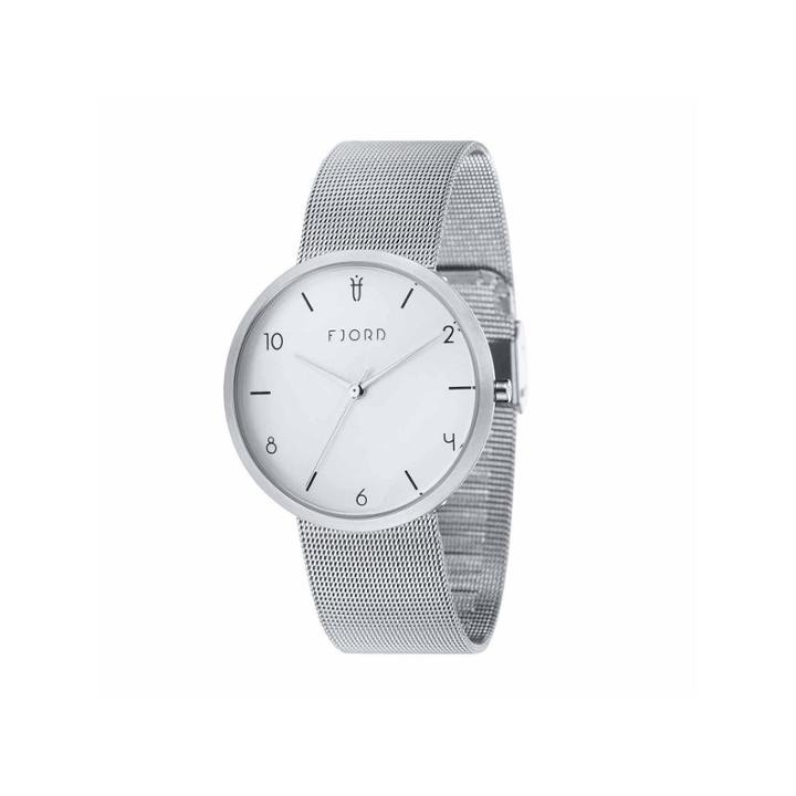 Fjord Mesh Band Mens Silver Tone Expansion Watch-fj-3027-22