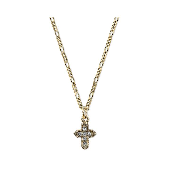 Symbols Of Faith Religious Jewelry Womens Clear Crystal Pendant Necklace