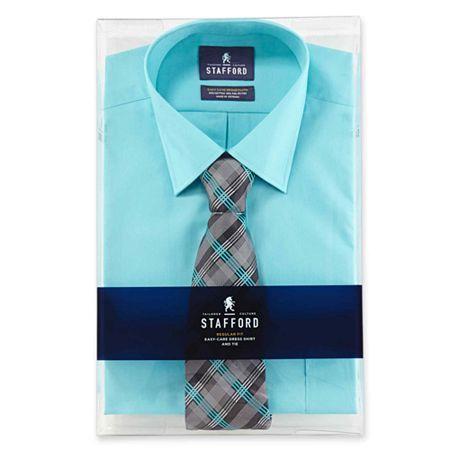 Stafford Easy-care Dress Shirt & Tie Boxed Set