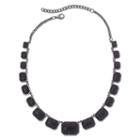 Mixit&trade; Hematite & Jet Black Square Collar Necklace