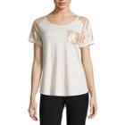 Self Esteem Short Sleeve Round Neck T-shirt-womens Juniors