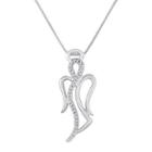 1/10 Ct. T.w. Diamond Sterling Silver Angel Pendant Necklace