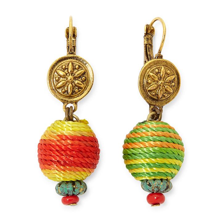 Aris By Treska Amalfi Coast Multicolor Thread-wrap Drop Earrings