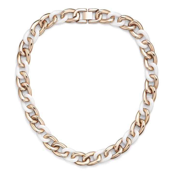 Stainless Steel & Ceramic Curb Necklace