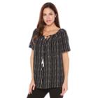 Rafaella Summer 17 Short Sleeve Stripe Peasant Top