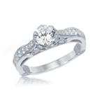 Enchanted By Disney 1 C.t.t.w. Diamond 14k White Gold Belle Bridal Ring