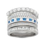 Diamonart Womens 2 Ct. T.w. Lab Created Round White Cubic Zirconia Sterling Silver Band