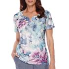Alfred Dunner St. Augustine Short-sleeve Print Lace Top