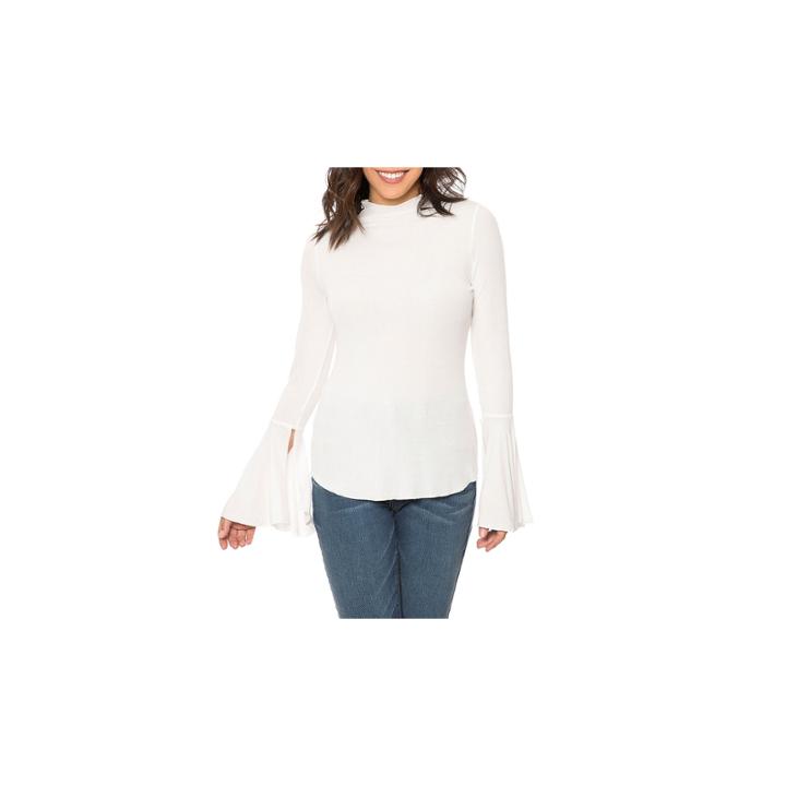T.d.c Funnel Neck Flare Sleeve Knit Top