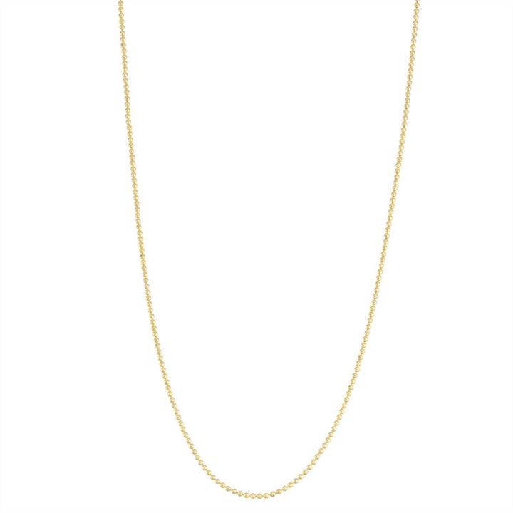 14k Gold Over Silver Semisolid Bead 22 Inch Chain Necklace