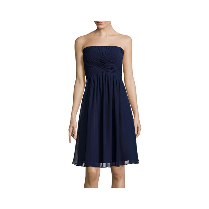Blu Sage Strapless Ruched A-line Dress