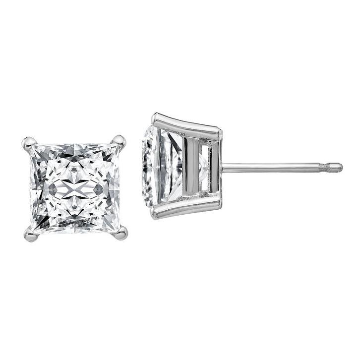 3 3/4 Ct. T.w. White Moissanite 7mm Square Stud Earrings