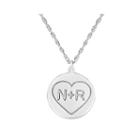 Personalized Couples Engraved Initial Pendant Necklace