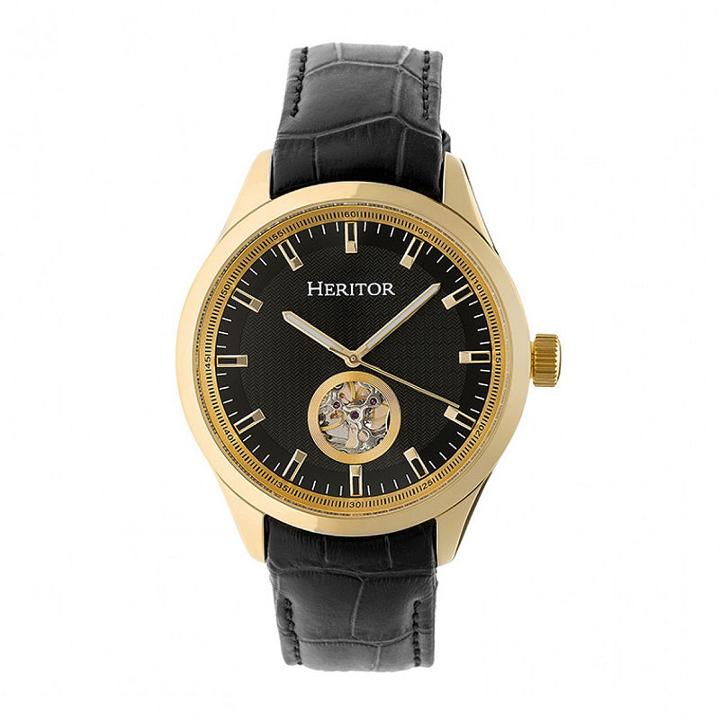 Heritor Unisex Black Strap Watch-herhr7006
