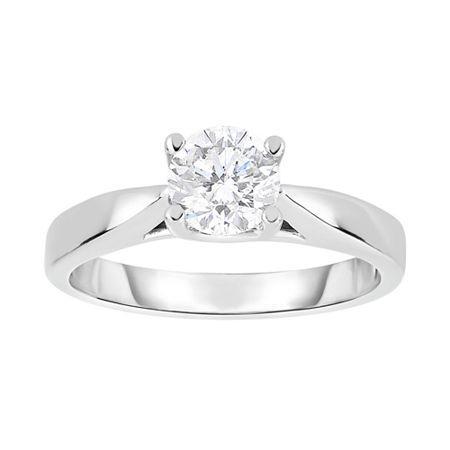 True Love, Celebrate Romance 1 Ct. Diamond Solitaire 14k White Gold Bridal Ring