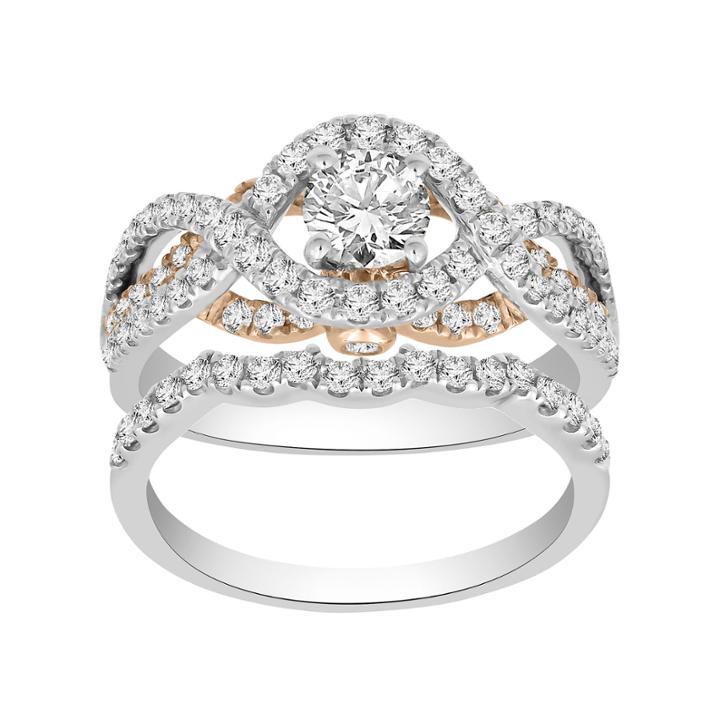 Womens 1 1/3 Ct. T.w. Genuine White Diamond 14k Gold Bridal Set
