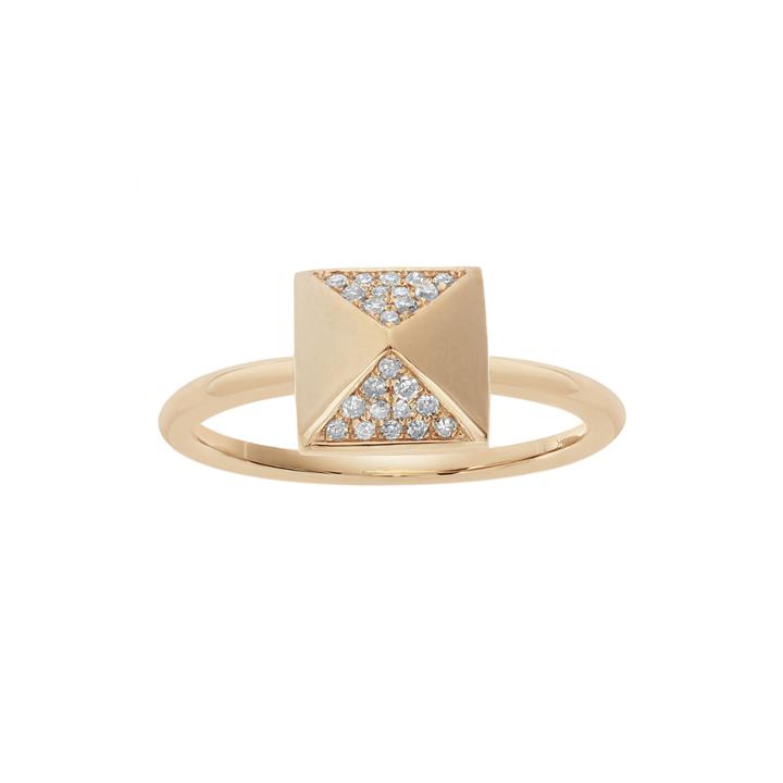 1/10 Ct. T.w. Diamond 10k Rose Gold Pyramid Ring