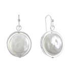 Liz Claiborne White Simulated Pearls Round Drop Earrings