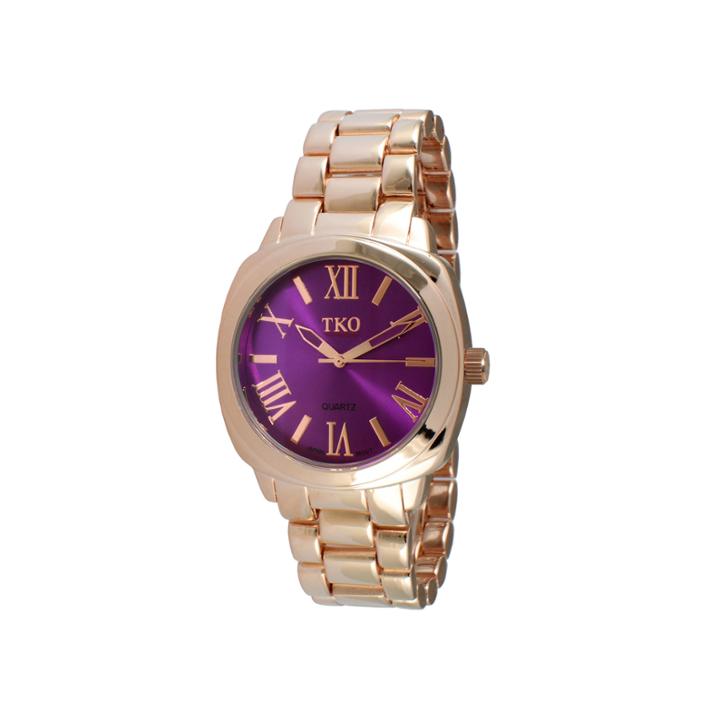 Tko Orlogi Womens Purple Dial Boyfriend Bracelet Watch