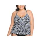 St. John's Bay Bahama Palm Rylee Tankini Swimsuit Top-plus