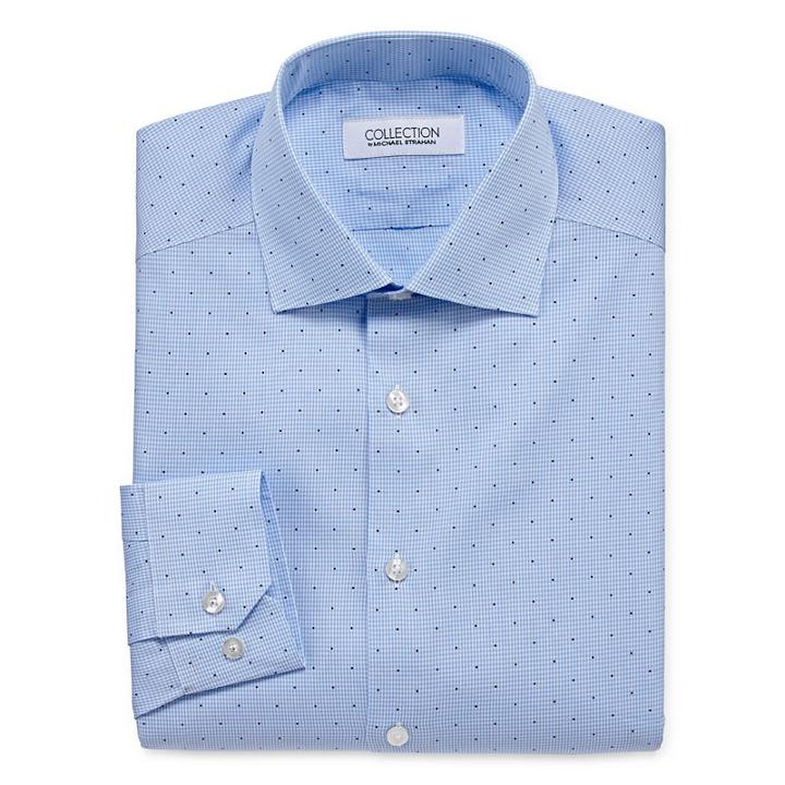 Collection By Michael Strahan Wrinkle Free Cotton Stretch Long Sleeve Woven Checked Dress Shirt
