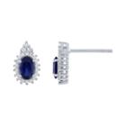 Lab Created Blue Sapphire Sterling Silver 11.8mm Stud Earrings