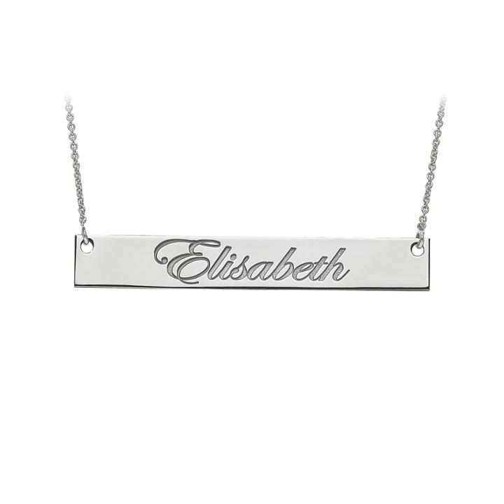 Personalized 7x51mm Script Name Bar Necklace