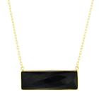 Womens Genuine Black Onyx 14k Gold Pendant Necklace