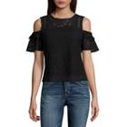 Project Runway Lace Trim Off The Shoulder Top
