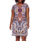 R & K Originals Cap-sleeve Shift Dress - Plus