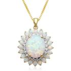 Lab-created Opal & White Sapphire Drop Pendant Necklace
