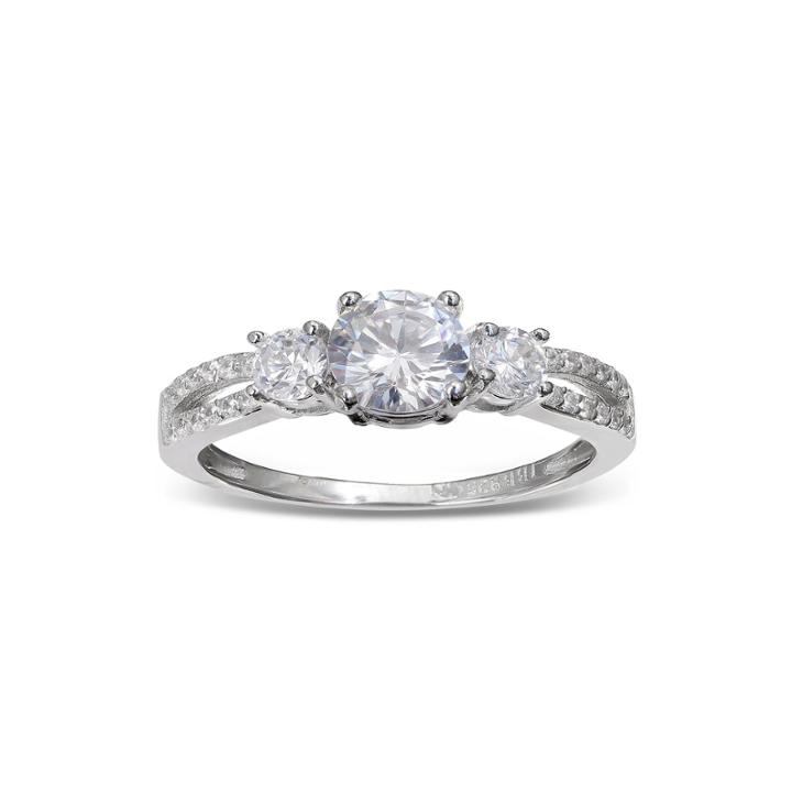 Silver Enchantment&trade; Cubic Zirconia Sterling Silver Split-shank Ring