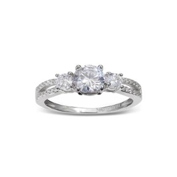 Silver Enchantment&trade; Cubic Zirconia Sterling Silver Split-shank Ring