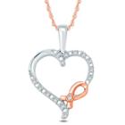 Womens Diamond Accent White Diamond 10k Gold Heart Pendant Necklace