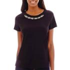 St. John's Bay Short-sleeve Jeweled T-shirt