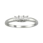 Love Lives Forever Womens 1/4 Ct. T.w. Princess White Diamond 14k Gold 3-stone Ring