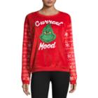 Fuzzy Grinch Ugly Christmas Sweatshirt-juniors