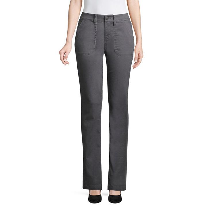 St. John's Bay Twill Flat Front Pants-petite