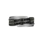 Mens 2-row Black Sapphire Ring