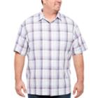 Van Heusen Air Cotton Rayon Short Sleeve Checked Button-front Shirt-big And Tall
