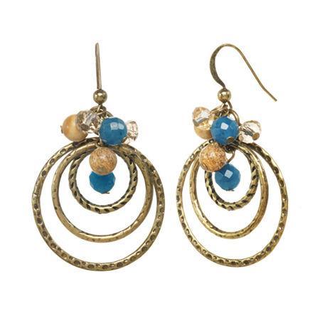 Rox By Alexa Picture Jasper And Blue Jade Hoop Earrings