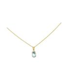 Genuine Aquamarine Diamond-accent 14k Yellow Gold Pendant Necklace