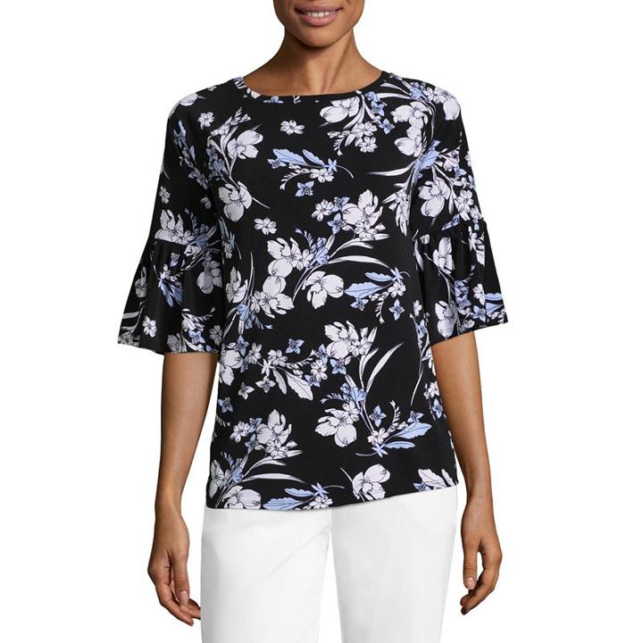 Worthingtonelbow Sleeve Crew Neck Blouse - Tall