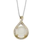 Sterling Silver Moonstone And Lab-created White Sapphire Pendant Necklace