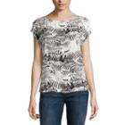 Liz Claiborne Short-sleeve Zebra Blouse