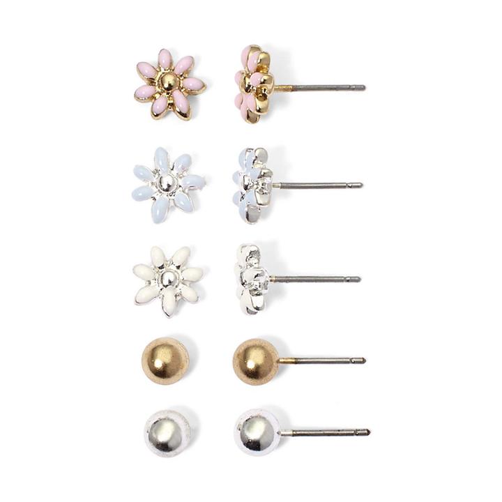 Mixit 5-pr. Daisy & Ball Stud Earring Set