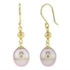 Genuine Pink Pearl 14k Gold Drop Earrings
